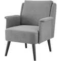 [en.casa] Polstersessel, Grau, Textil, 73x83x75 cm, Wohnzimmer, Sessel, Polstersessel