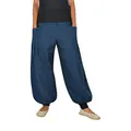 virblatt - Pumphose Damen | 100% Baumwolle | Haremshose Damen Yogahose Pumphose Sommerhose leicht Hippie Hose - Yogazeit M-XL blau