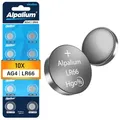 AG4 LR66 LR626 V377 Alkaline Knopfzelle Batterien 10er Pack - 1.5V Ohne Quecksilber, Premium Qualität & Lange Lagerfähigkeit Alpalium