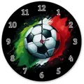 speecheese Wanduhr Fußball Italien Flagge Wanduhr aus Alu 28 cm