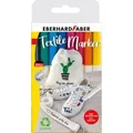Eberhard Faber Textilmarker 8 Stück im Etui + 4 Schablonen mit Sc