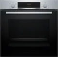 HBA514BS3 Backofen 60cm Edelstahl 7Heizarten LED-Display Versenkknebel Elektronikuhr