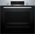 Bosch Serie 4, HBA514BS3, Einbau-Backofen, Edelstahl, Schwarz, EEK: 