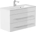 Badmöbel Mars 800 SlimLine SoftClose weiss hochglanz : Weiss hochglanz