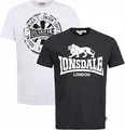 Lonsdale Herren T-Shirt Normale Passform Doppelpack DILDAWN, Schwarz-Weiss, XXL