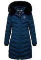 REPUBLIX Damen Gefütterte Dicke Winter Jacke Mantel Parka mit Kapuze RJ-8016 Navyblau XXL