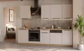 Küche SOLANO BASIC 280 cm Küchenzeile Küchenblock Einbauküche Kaschmir beige matt + Eiche Artisan matt