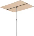 Balkonblende Carsoli 180 x 130 cm Gartenschirm 360° drehbar Sonnenschirm UV 50+ wasserfest Balkonschirm rechteckig Sandfarben