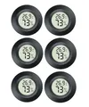 JEDEW Hygrometer Thermometer Digital Humidity Meter Indoor/Outdoor Humidity Monitor Reptile Thermometer for Humidors Greenhouse Garden Cellar Fahrenheit (℉) or Celsius(℃) (schwarz-6 Pack) (6)