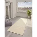 benuta Outdoorteppich Iowa, rechteckig, Höhe: 5 mm, Outdoor Teppich Garten, Terrasse, Balkon, Küchenteppich, Wetterfest weiß rechteckig | 80 cm x 300 cm x 5 mm