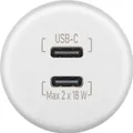 wentronic USB-C Dualer Einbaucharger, 2x18W, weiß