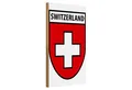 Roomando Holzbild Holzschild Flagge 20x30cm Switzerland Schweiz Wappen