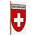Holzschild Flagge 20x30cm Switzerland Schweiz Wappen