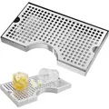 Vevor 304 Edelstahl-tropfschale, Bierabtropfschale Mit 4 Rutschfesten Gummipads & Abnehmbarer Abdeckung, 300 X 180 X 25 Mm Bar-tropfschale Geeignet Für Restaurants, Bars, Küchen, Cafe Usw.