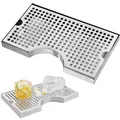 VEVOR Bierspender Bier Tropfschale 304 Edelstahl Fass Tabletts Anti-Rutsch-Pads