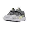 PUMA Unisex Baby FLEXFOCUS MODERN AC+ INF Sneaker, COOL Dark Gray-Fresh Yellow White, 20.5 EU