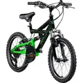 Galano FS180 Kinderfahrrad 18 Zoll ab 5 Jahre 115 - 130 cm Mountainbike Fully 6 Gänge schwarz/grün