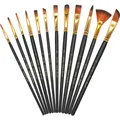 Set of 12, nylon brush set, acrylic paints, art brush, fine brush, pens with ...