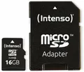 microSDHC Speicherkarte 16GB Class 4 Intenso mit SD-Adapter, Speicherkarte