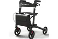 ELONEO Rollator leicht und faltbar mit Sitz, Gehhilfe 8-fach höhenverstellbar, Komfort-Sitz mit Stockhalter, Einkaufstasche & Rückengurt