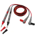PeakTech Messspitzen für Multimeter 120 cm - Flexible Messleitungen & Messspitzen mit 4mm Stecker - 1000V AC/DC, 10A, CAT III/IV - Messkabel für Multimeter mit Prüfspitzen Grau/Rot/Schwarz