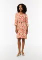 comma Minikleid Kleid Gemustertes Kleid aus Crêpe
