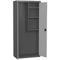 Proregal Putzmittelschrank, Grau, Metall, Rechteckig, 80x180x40 cm, Waschküche, Mehrzweckschränke