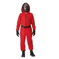 Maskworld Kostüm Squid Game Aufseher - Faschingskostüm Kinder, Roter Kinderoverall der Aufseher rot 140