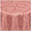 DecoHomeTextil Heimtextilmanufaktur Tischdecke Kringel Circle Tafeldecke Ornamente Damast Tischdecke rosa Oval 130 x 220 cm