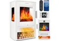 TRESKO Elektrokamin mit Heizung 1800W inkl. Fernbedienung & WiFi App Kaminfeuer, Elektro Kamin elektrisch LED-Flammeneffekt Timer Standkamin Kaminofen