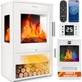 Elektrischer Kamin mit Heizung, einschließlich Fernbedienung, 1800W, weiß - B