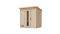 Karibu Saunahaus Melo2 Natur finnischer Ofen 9kW Sauna Außensauna 196x196x228 cm