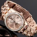 YVES CAMANI Auron Damenuhr Edelstahl Rotgold Rosegold Zirkonia Kristalle Neu