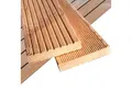 holz4home® Terrassendielen Lärchenholz 2m² Fläche I Witterungsbeständig I Beidseitig geriffelt, 2 m², 27 mm Stärke, (Packung), Grob & Fein geriffelt, Rutschfest