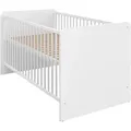Begabino Bettgestell Paula Babybett, weiß 70x140 cm, Babybett inklusive Lattenrahmen weiß