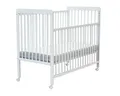 AT4 WEBABY - Babybett Holz mit Rollen 60x120 Essentiel Weiß| Kinderbett |Mit Verstellbarer Lattenrost 3 Stufen |4 multidirektionale Räder mit Bremse |