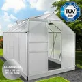 Brast Gewächshaus Aluminium Mit Fundament Rostfrei Tüv Geprüft 6mm Platten 310x190x195cm Silber