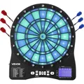 VEVOR Elektronische Dartscheibe, E-Dartboard mit LED-Beleuchtung, 48 Spielen & 500 Variationen, inkl. 6 Dartschäften mit Flights & 50 Ersatz-Pfeil... - Schwarz