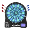 VEVOR Elektronische Dartscheibe, E-Dartboard mit LED-Beleuchtung, 48 Spielen & 500 Variationen, inkl. 6 Dartschäften mit Flights & 50 Ersatz-Pfeilspitzen, LCD mit Cricket-Punktestand, für 8 Spieler