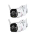 Tapo TP-Link C310P2 Überwachungskamera Außen, WLAN IP Kamera, 3MP Hochauflösung, 30m Nachtsicht, Bewegungserkennung, IP66,Alarmmeldung, Zwei Wege Audio,unterstützt Alexa & Google Assistant, 2 Stück