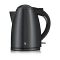 WMF Stelio Wasserkocher Edelstahl 1,7l, elektrischer Wasserkocher mit Kalkfilter, 2400 W, Wasserstandanzeige beleuchtet, edelstahl matt schwarz