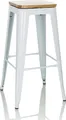 hjh OFFICE Barhocker VANTAGGIO HIGH WS Stahl / Ulmenholz Hocker bis 150 kg belastbar Sitzhöhe 77 cm
