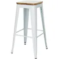 Mid.you Barhocker, Weiß, Holz, Metall, 44x77x44 cm, stapelbar, Sitzfläche 360° drehbar, abwischbar, Esszimmer, Barmöbel, Barhocker