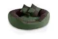 BedDog® 4in1 Hundebett SABA, Hundekissen, abwischbar,L,MYSTIC (braun/grün)