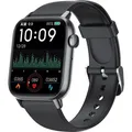 Levowatch DOITX2 Smartwatch (1,7 Zoll), Telefonie-Funktion, Thermometer, HD 380x320p, Echtzeit-Herzfrequenz, Alu-Umrandung, 24 Sportmodi, Wechselba... - Schwarz
