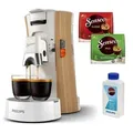 Philips Senseo Kaffeepadmaschine Select CSA240/05 Eco Conscious Collection, aus 21% rec. Plastik, Memo-Funktion, inkl. Gratis-Zugabe, Wert 14€ UVP weiß