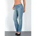 ESRA Straight-Jeans Stretch-Jeans Damen High Waist Jeans Straight Leg Hose Regular G3 Straight Fit Jeans Damen High Waist Gerade Schnitt Jeans bis Übergröße blau 40