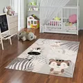 Pergamon Kinder Teppich Weich Kinderzimmer Softstar Kids Safari Friends Grau in 5 Größen
