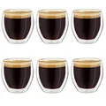 Creano 6er-Set doppelwandiges Espresso-Glas "bauchig" | 100ml