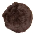 House Nordic Sitzfell Braun Lammfell 35 cm Sitzkissen Stuhlkissen Rund